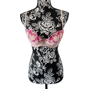 Floral Balconette 36B Push Up Bra Floral Sexy Date Coquette